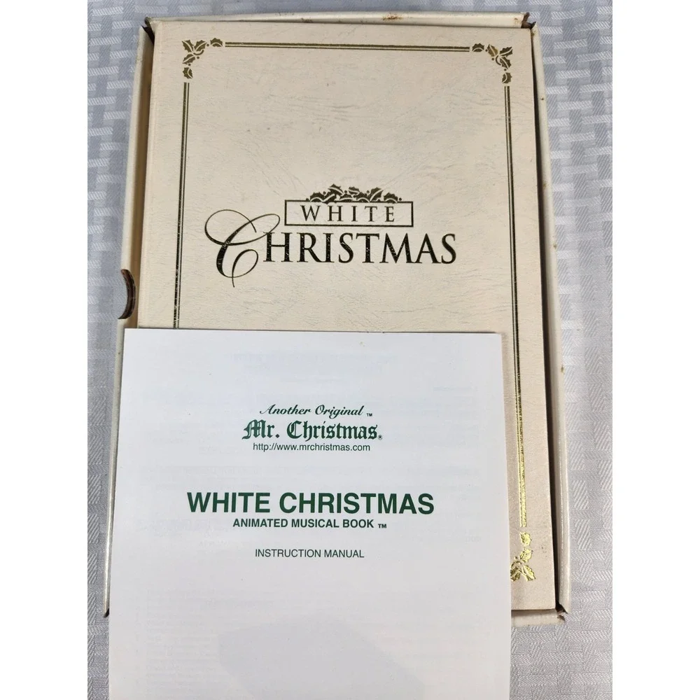 Vtg 2001 Mr Christmas Animated Musical Book WHITE CHRISTMAS Irving Berlin Works